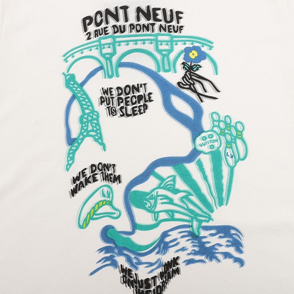 ルイヴィトン コピー★24SS インターシャグラフィックコットンTシャツ 1AFJFO